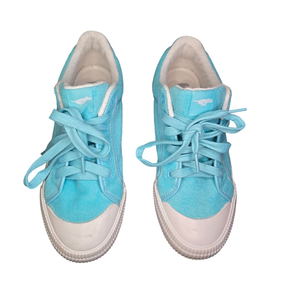 Rocket Dog Jazzin Turquoise Blue Terry Cloth Sneakers Low Top Platform Women 8.5